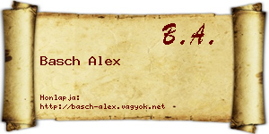 Basch Alex névjegykártya